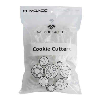 M MOACC Cake Tools 36 Piece Fondant Cake Cookie Plunger Sugarcraft Flower Leaf Butterfly Heart Shape Decorating Mold DIY Icing Plunger Tools
