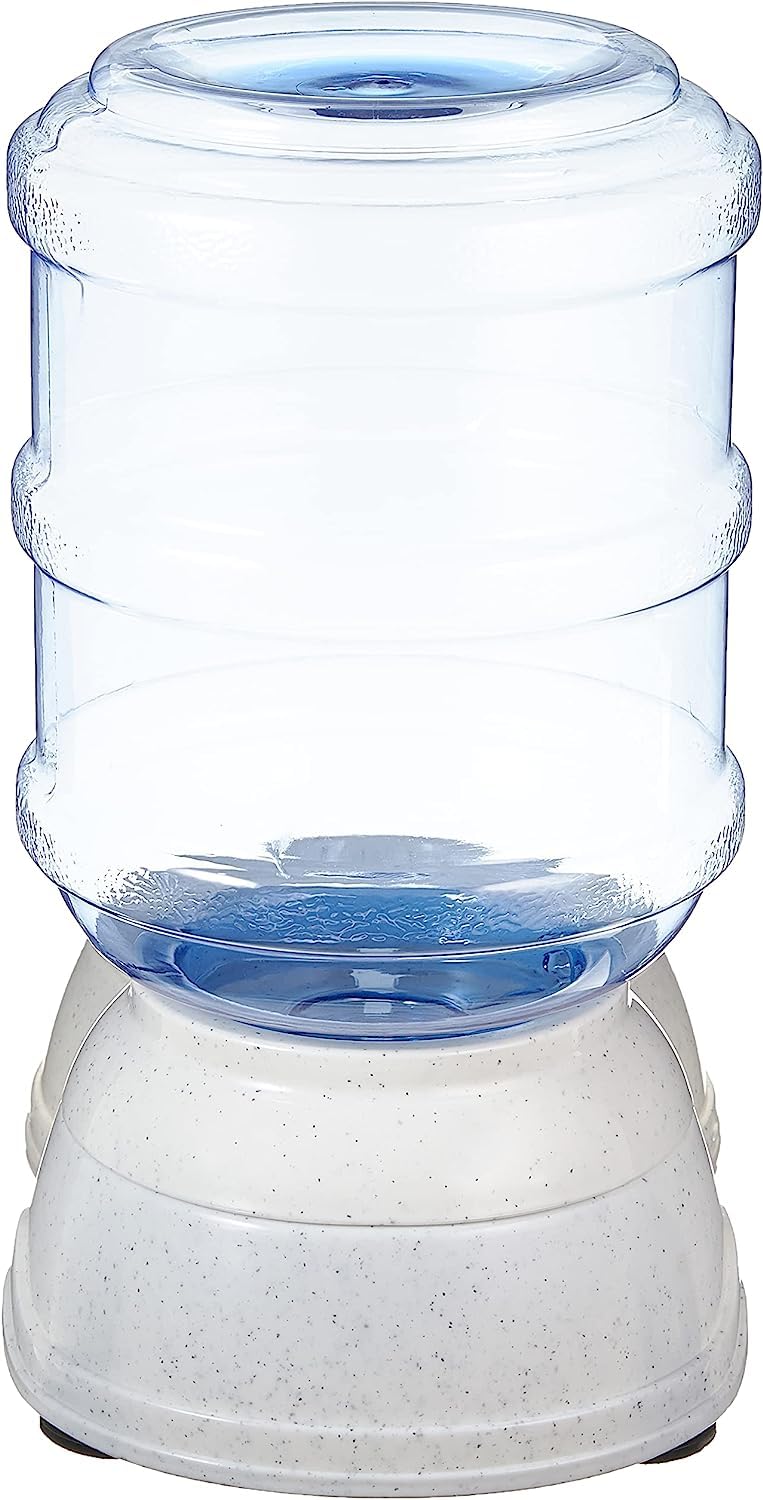 Amazon Basics Gravity Pet Water Dispenser for Cat, Dog, 1 gallon Capacity, Small, Gray