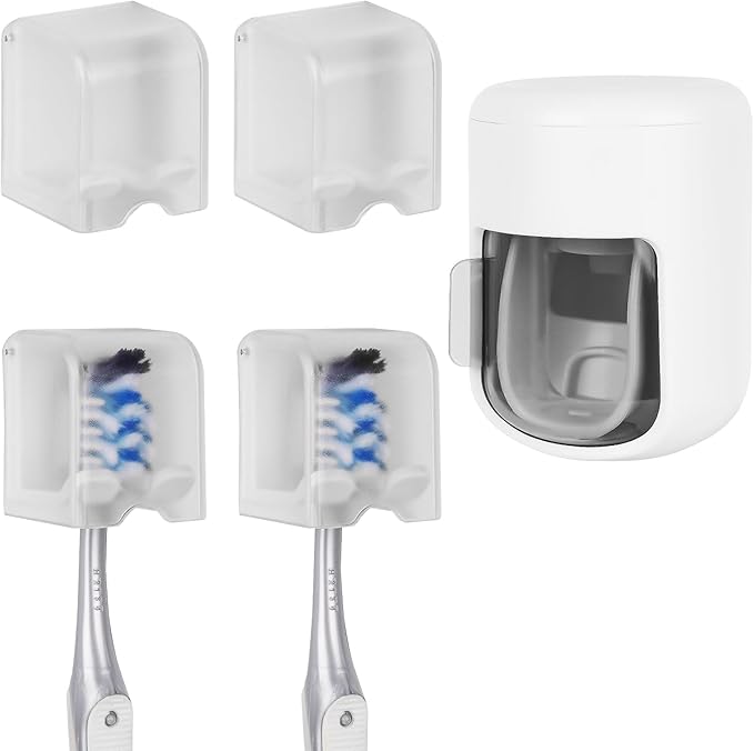 4 Pack Toothbrush Holder Wall Mounted