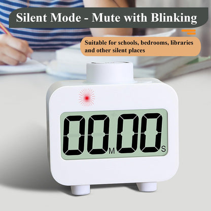 FesOuma Digital Timers, Digital Kitchen Timer for Cooking,Countdown Countup Timer for Classroom,Gym Timer Fitness with Knob Rotating,Quick Memory Presets, Automatic Standby