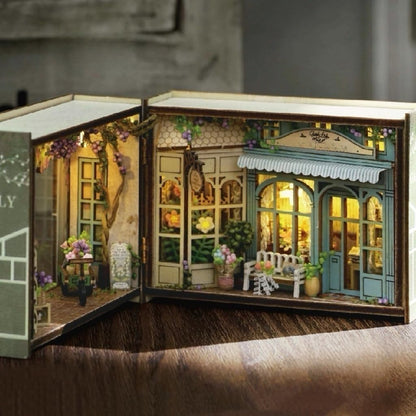 ESTUSR DIY Miniature Dollhouse Kits - Wooden Mini Model House with LED Lights, Tiny Furniture & Accessories – Craft Building Kits for Teens & Adults (Molly Garden) – Birthday Valentine's Gift