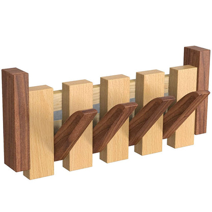 OLETNY Coat Rack Wall Mount Wood, Coat Hooks Wall Mounted Wooden with 4 Flip-Down Hooks,Farmhouse Home Decor Living Room as Housewarming Gifts,Thank You Gifts,Birthday Gift for Women,Mother,Mom,Wife.