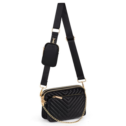 UTO Small Crossbody Bags for Women 3 in 1 Trendy Belt Purse Fashion Designer Mini Cute Sling Fanny Chest Pack