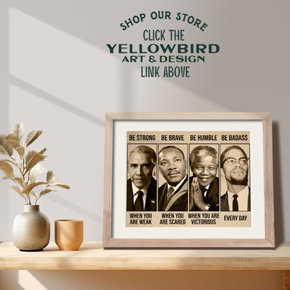 African American Inspirational Wall Art 11x14 - Black History Posters - Inspirational Figures - Black Men Motivational Quotes - Positive Affirmation Office Wall Decor - BLM Culture Art Print