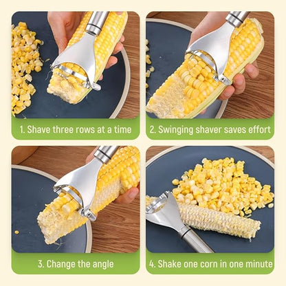 2026 Upgraded Corn Peeler, Stainless Steel Corn Cob Stripper Tool Corn Thresher from the Cob, Fast Corn Cob Separator (3 PCS)