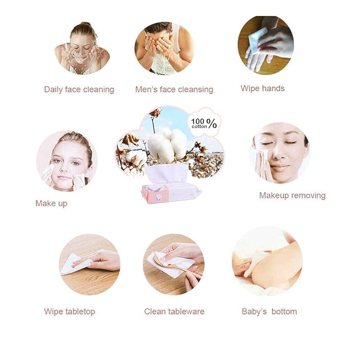 Extra Thick Dry Wipe, Disposable Face Drying Towel 100% Cotton, Lint-Free