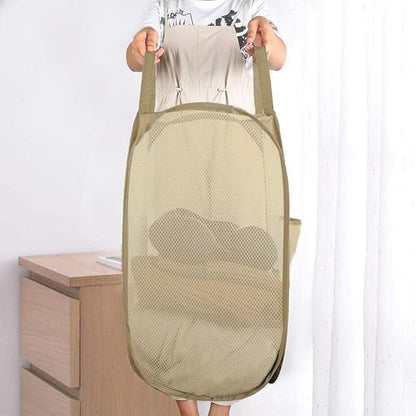 Mesh Popup Laundry Hamper, Foldable Laundry Basket Clothes Hamper