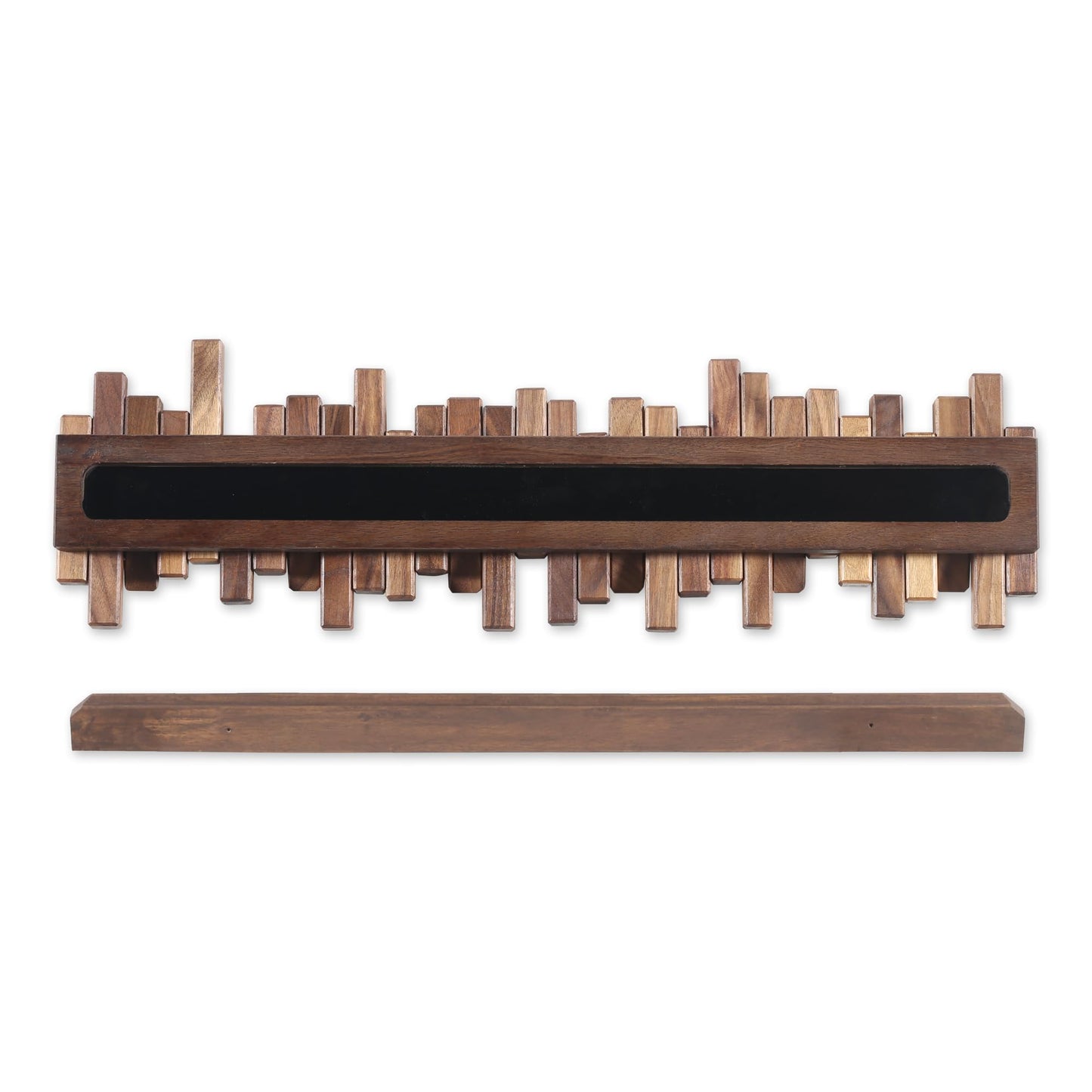 Acsigesn Wooden Coat Rack Wall Mounted Sticks Multi Rack Solid Handmade Natural Walnut Wood Artwork with 7 Flip-Down Unique Modern Hooks for Coats Bag Hat Umbrella