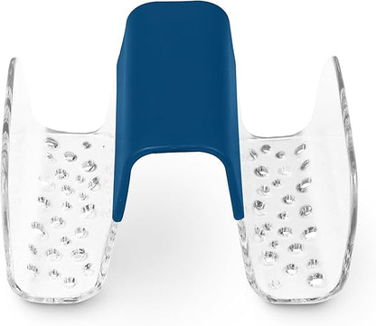 Spectrum Sink Saddle for Kitchen Sink Blue Clear Sponge and Brush Holder