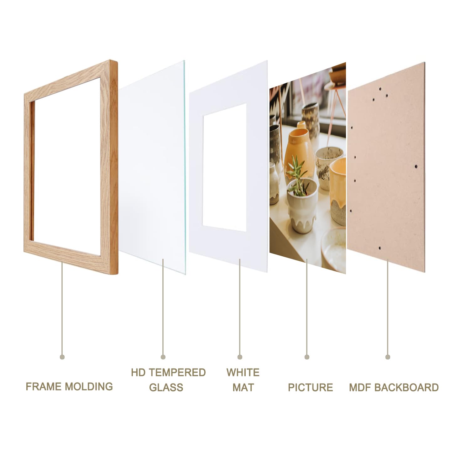 KTKDE 11x14 photo frames Set of 3 8 × 10 mats or 11x14 without MATS MDF covered wood grain paper frame, real glass 11 by 14 Studio Gallery Wall Art poster frame the best gift