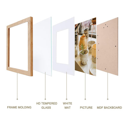 KTKDE 11x14 photo frames Set of 3 8 × 10 mats or 11x14 without MATS MDF covered wood grain paper frame, real glass 11 by 14 Studio Gallery Wall Art poster frame the best gift