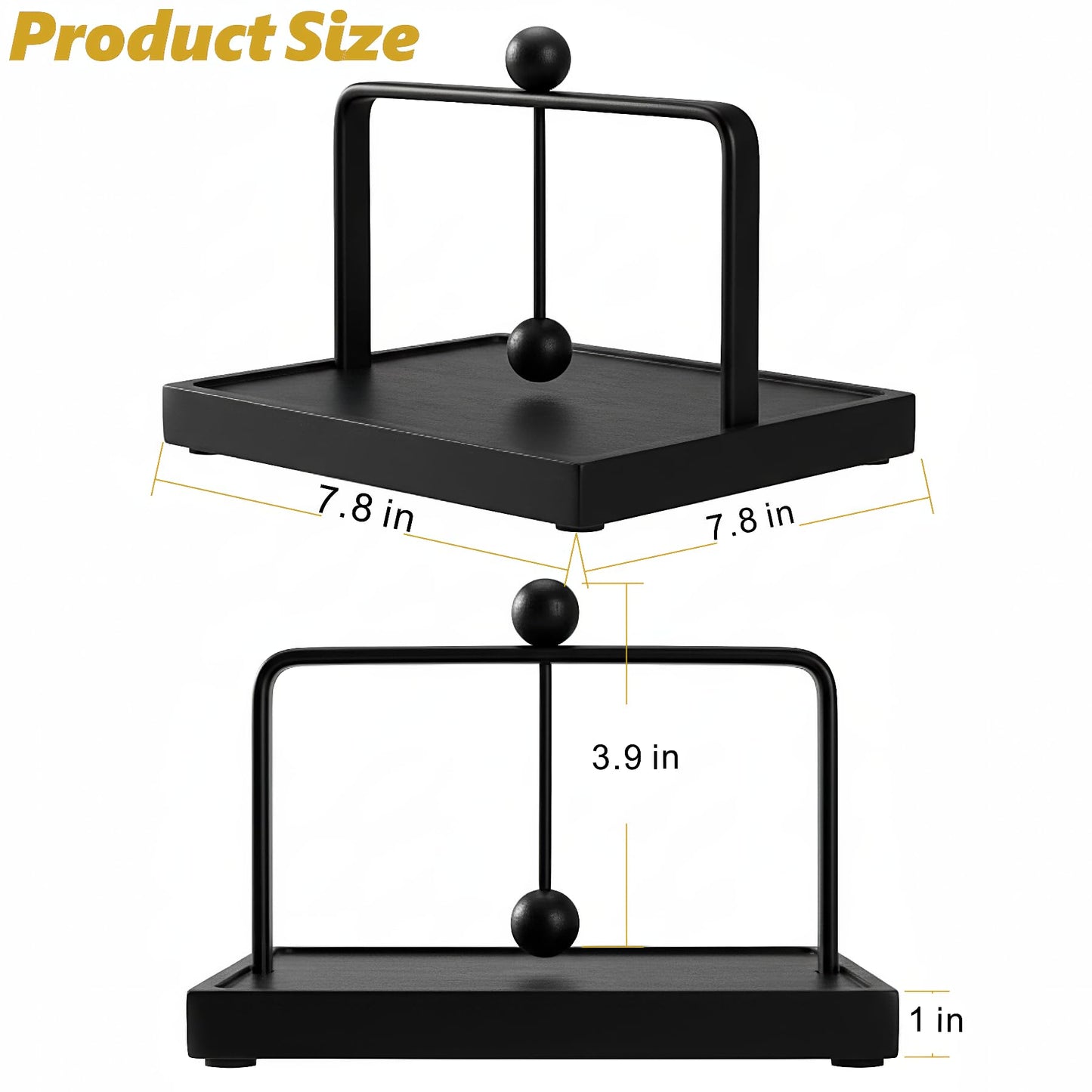 ALLCENER Napkin Holder for Table with Weighted Arm | Black Modern Flat Napkin Holder | Matte Metal & Wood Design for Kitchen Counter, Dining, and Outdoor Patio