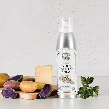 La Tourangelle, White Truffle Cooking Spray, Complex Gourmet Earthy Flavor for Spraying on Pasta, Popcorn, Vegetables, Potatoes, and More, 5 Fl Oz