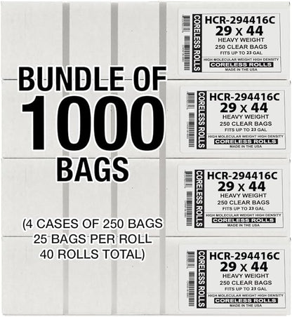 Aluf Plastics High Density Trash Bags, 26 Gallon, 16 Micron,