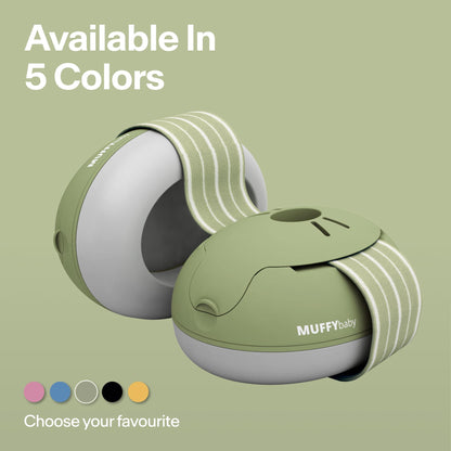 Alpine Muffy Baby Ear Protection for Babies and Toddlers up to 36 Months - CE & ANSI Certified - Noise Reduction Earmuffs - Comfortable Baby Headphones Against Hearing Damage & Improves Sleep - Green