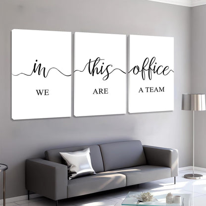Hunanies In This Office We Are a Team Canvas Wall Art, Set of 3 Canvas Print, Inspirational Wall Decor For Office, Motivational Wall Art, Office Wall Decor (16" x 24" x 3 pcs)