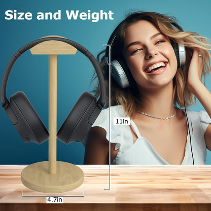 Cyfromt Headphone for Desk Hanger Holder Organizer Keeper Racks Storage Mount Gaming Headset Stand Premium Functional Craftmanship Headset Stand (Wood Tone)