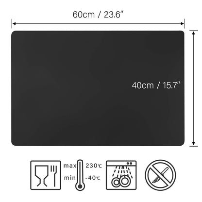 Gartful X-Large Silicone Sheet for Resin, 23.6"x15.7" Black Jewelry Casting Molds Mat, Premium Silicone Placemat, Reusable, Nonstick, Countertop Protector, Multipurpose Mat, 2 PCS