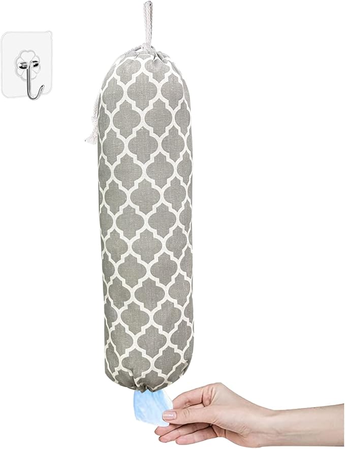 SYIPO Wall Mount Plastic Bag Organizer, Shopping Bags Carrier, Washable Large