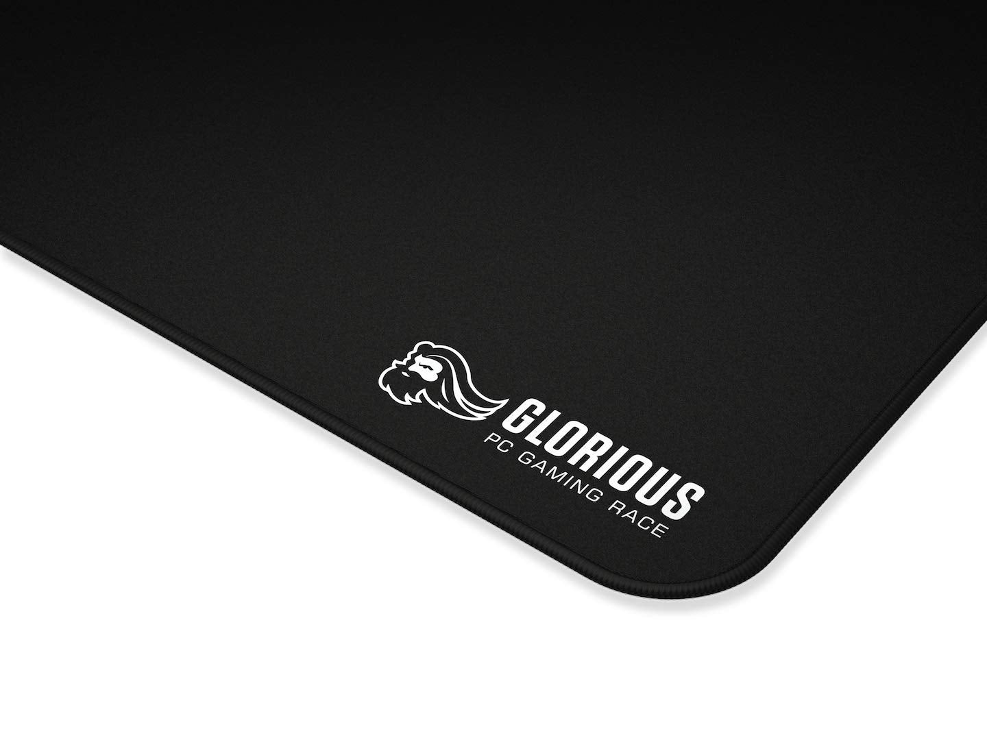 Glorious XL Gaming Mouse Mat - Large Black Cloth Mousepad, Stitched Edges | 16x18