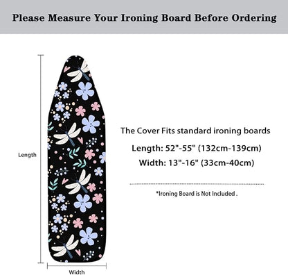 Dragonfly Flowers Ironing Board Cover Thick Soft Ironing Board Protector