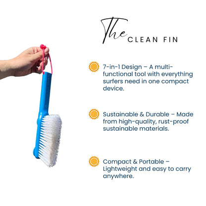 Living in Sunshine LISS Bundle with The Vertical Surfboard Spirit Rack 3-Board, Wax Box and Clean Fin (Surfboard Fin Removal and Installation Tool, Sand Brush Remover)