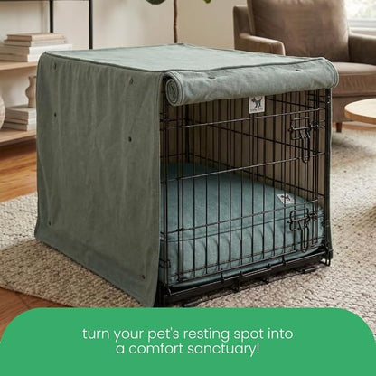 Molly Mutt Quiet Light Dog Crate Cover, GOTS-Certified 100% Organic Cotton Canvas Cover for Dog or Puppy Kennel and Cage, Washable, Free of Harmful Chemicals, Huge, Fits 36"x23"x25" Crate