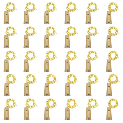 LoveNite Wine Bottle Lights with Cork, Battery Operated 30 Pack 20 LED Cork Shape Silver Wire Fairy Mini String Lights(No Bottles) for DIY, Party, Decor, Christmas, Halloween,Wedding (30, Warm White)