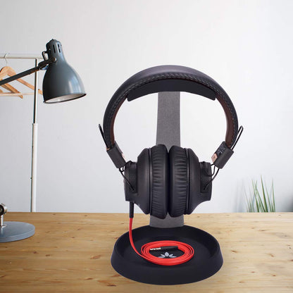 Avantree HS102 - Metal & Silicone Headphone Stand Hanger with Cable Holder, Black Desk Earphone Mount Rack, Fancy Music Studio Accessories
