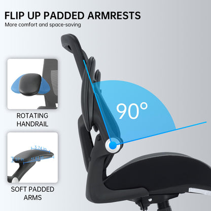 Big and Tall Office Chair 400lbs, Ergonomic Desk Chair with Wide 3D Modeling Foam Seat Cushion Heavy Duty Computer Chair with Adjustable Lumbar Support & Arms, Mesh Executive Chair for Home Office