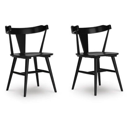 Signature Design by Ashley Gretlynn Casual Solid Wood Armless Dining Chair, Set of 2, Black
