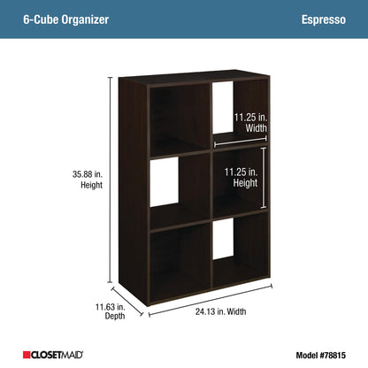 ClosetMaid 78815 Cubeicals Organizer, 6-Cube - Espresso