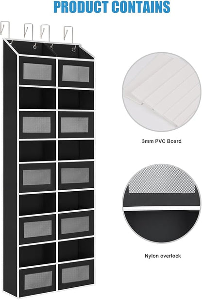 Over the Door Organizer Hanging- 10 Compartments, 80 lbs Load Behind Door