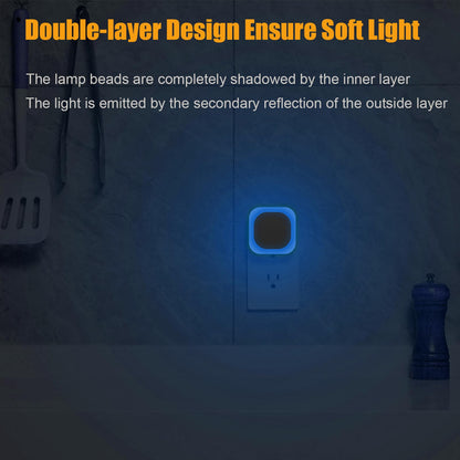 2 Pack Plug in Amber Night Light, Auto Dusk to Dawn, Soft Glow, Dimmable, Diffused Light, LED Lights for Bedroom, Kids, Bathroom, Sleep, Baby Nursery, Toddler, Hallway, Kitchen, Home Decor