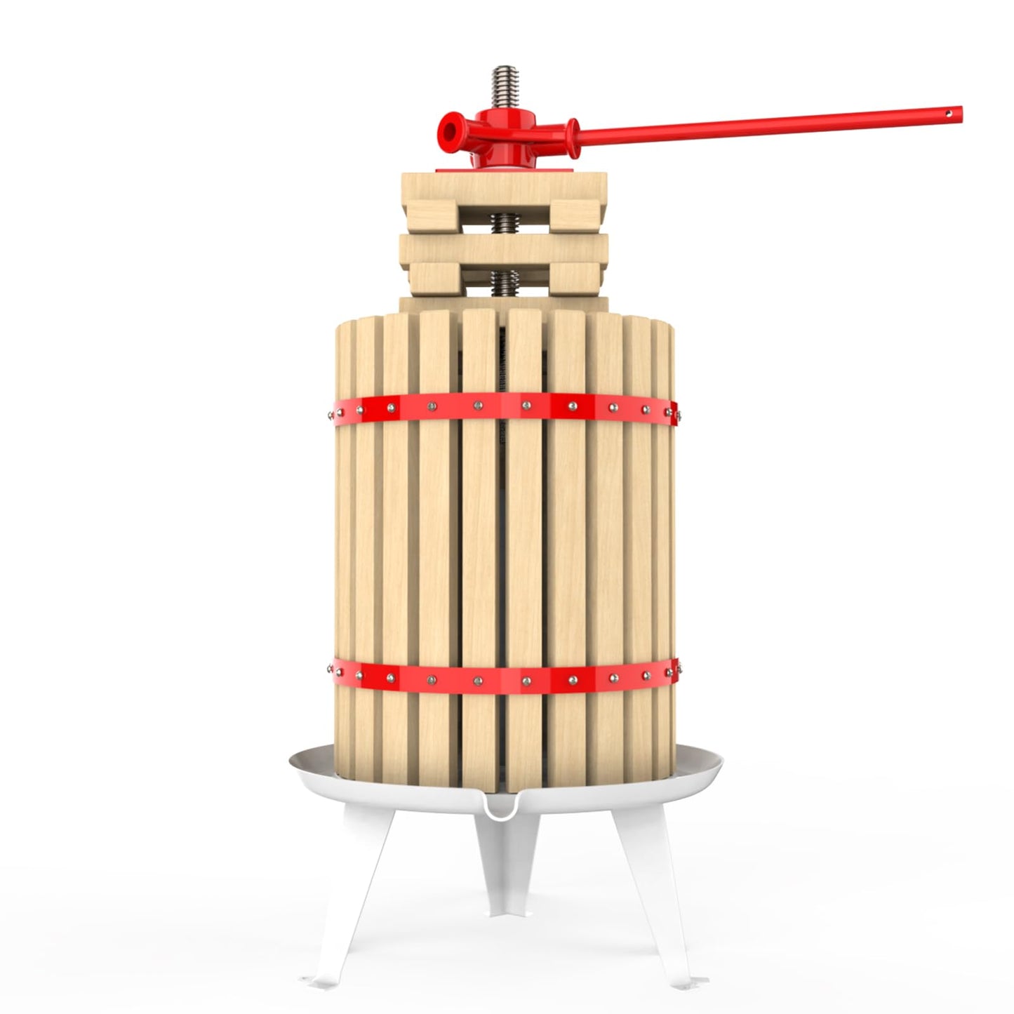 EJWOX 4.75 Gallon Fruit and Wine Press, Manual Cider Juice Maker with Solid Beech Wood Basket & Heavy-Duty Stand for Apples, Grapes, Berries