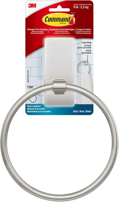 Command Hand Towel Holder Satin Nickel