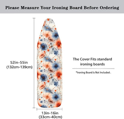 Flowers Ironing Board Cover, Watercolor Art Ironing Board Cover Adjustable