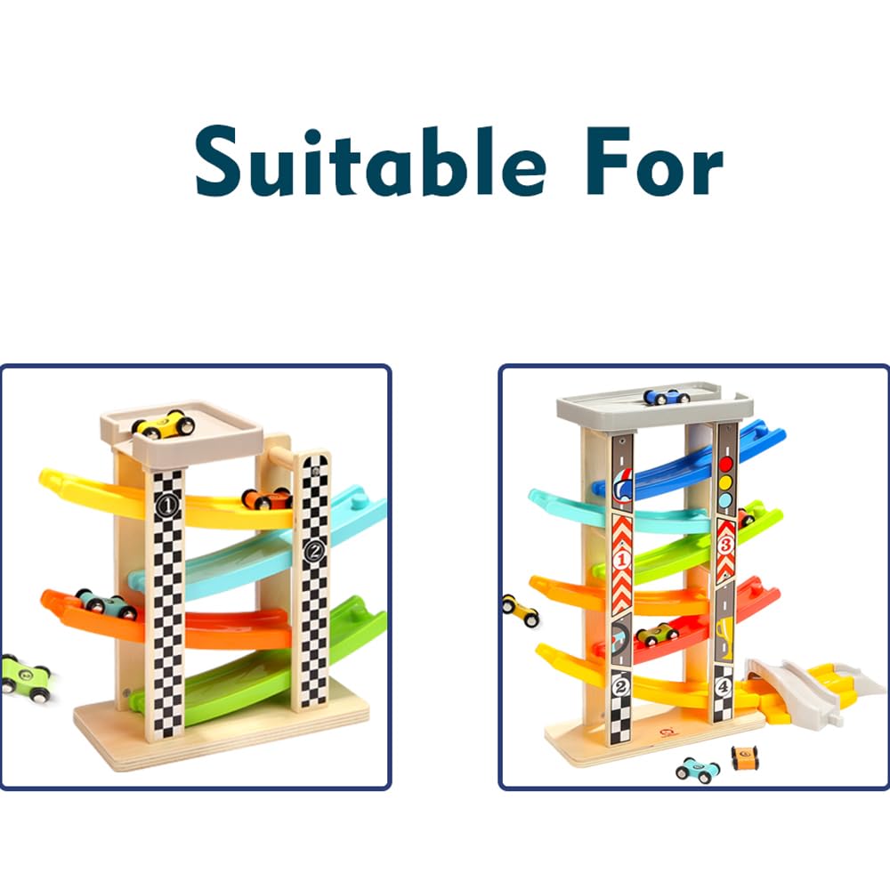 TOP Bright Car Ramp Replacement Toy with 12 Small Cars