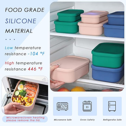 Silicone Food Storage Containers, Hard-Shell Silicone, Dishwasher and Freezer