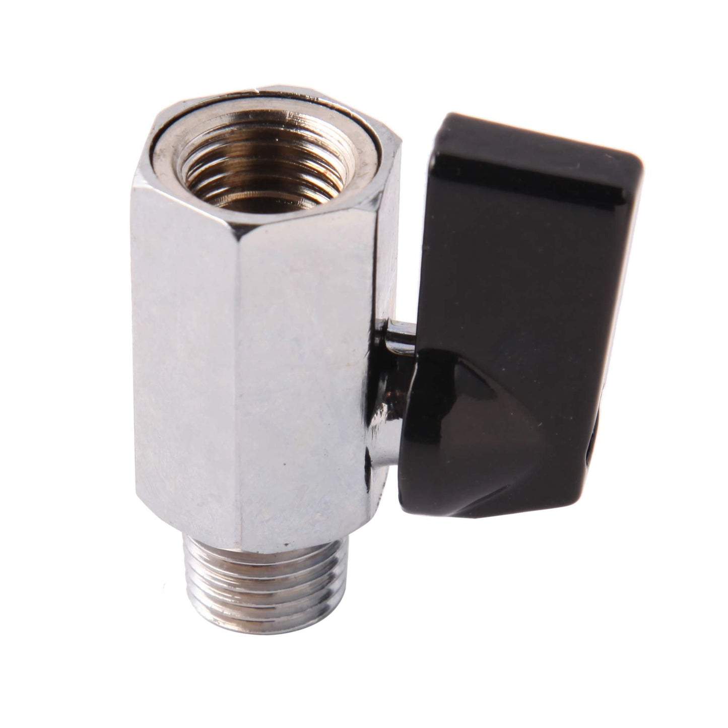 Metaland 3/8" Brass Mini Ball Valve NPT Female x Male Shut-Off Valve (Pack of 2)