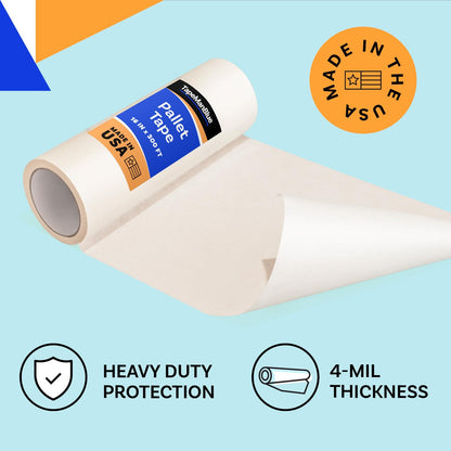 Pallet Tape for Screen Printing, 16 Inch x 300 Foot Roll, Made in USA, Heavy Duty Platen Masking Tape with Clean Removal to Protect Screen Printing Surfaces and Extend Pallet Life