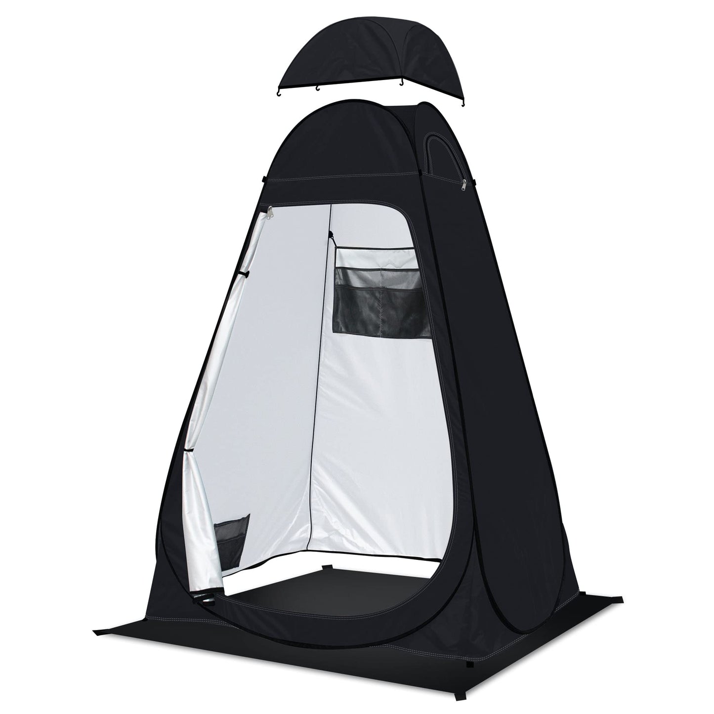 anngrowy Shower Tent Pop-Up Privacy Tent Camping Portable Toilet Outdoor Camp Bathroom Changing Dressing Room Instant Privacy Shelters for Hiking Beach Picnic Fishing Potty, Extra-Tall, UPF 50+