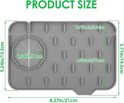 2Pcs Silicone Sink Faucet Splash Guard Mat, Soap Dish Pad Faucet Handle Drip