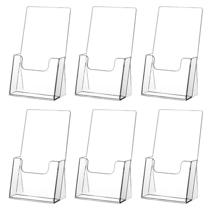 zavekia Acrylic Brochure Holder,6 packs Thicker Countertop Literature Holder Plastic Flyer Display Stand for Magazine (6 packs)