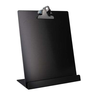 Saunders Free Standing Clipboard & Tablet Stand - Durable Black Recycled Aluminum Desktop Document Holder for Office, Teachers & Students - 1" Clip Holds 8.5x11 Letter Size Sheets, Lightweight