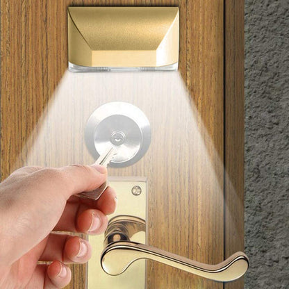 LZPGITGD Door Light, Keyhole Light with Auto Sensor Motion Detector, LED Night Light for Bathroom, Kids Room, Kitchen, Bedroom, Stairway(2 Gold)