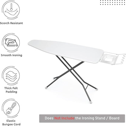 Encasa XO Ironing Board Cover and Pad 42"x14" - 4mm Felt Medium Iron Board