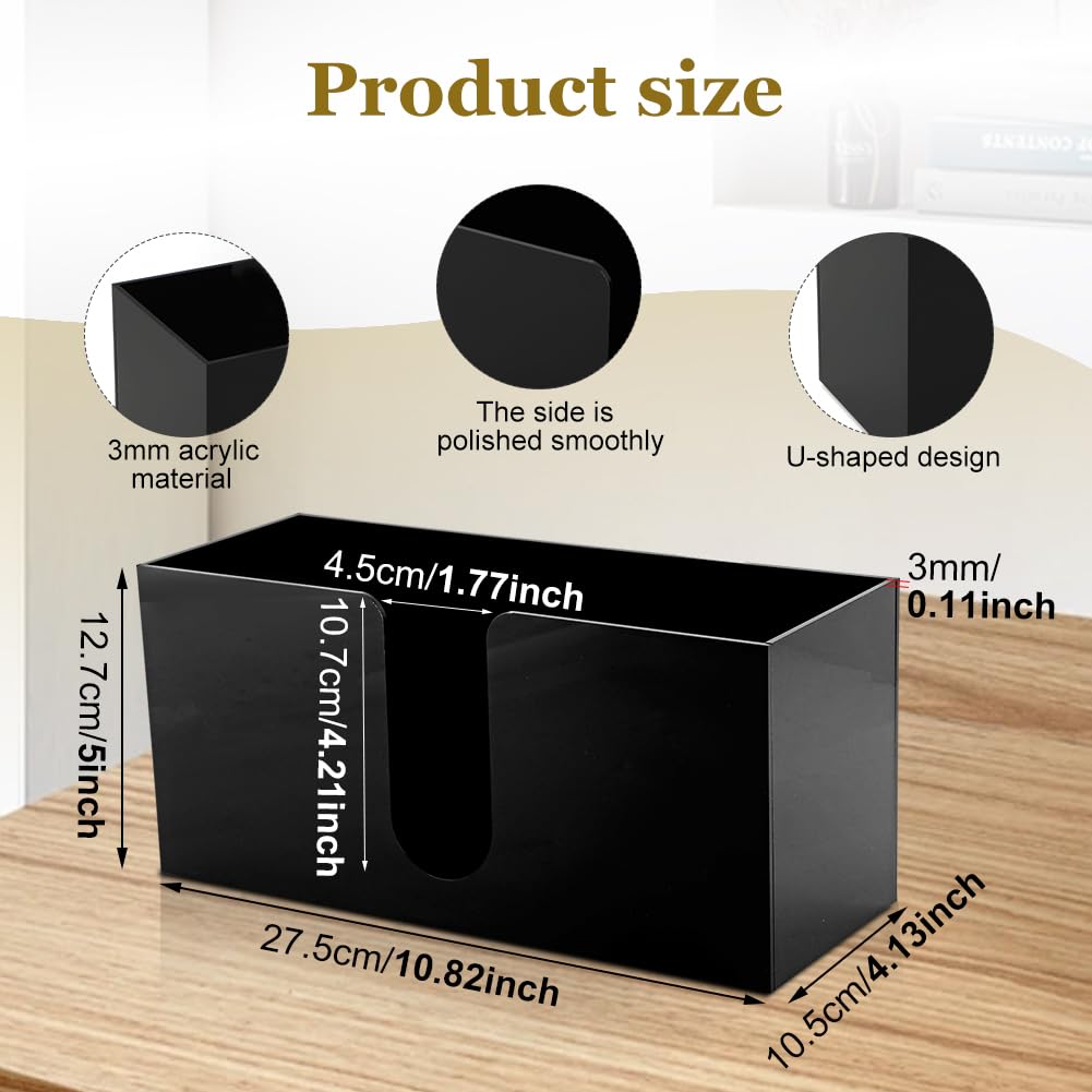 Paper Towel Dispenser Countertop, Acrylic Paper Towel Holder, Black Napkin Holder for Kitchen, Countertop Multifold C-Fold, Z-Fold,MultiFold Trifold-Bathroom Kitchen Restaurant