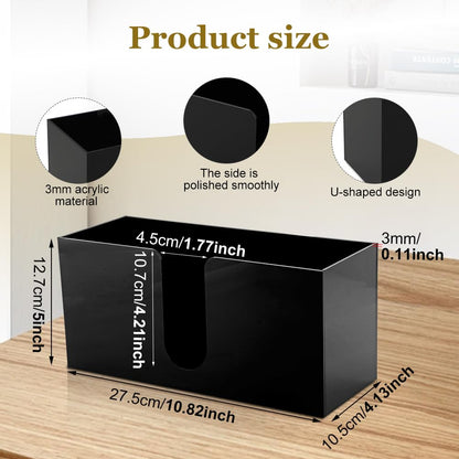 Paper Towel Dispenser Countertop, Acrylic Paper Towel Holder, Black Napkin Holder for Kitchen, Countertop Multifold C-Fold, Z-Fold,MultiFold Trifold-Bathroom Kitchen Restaurant
