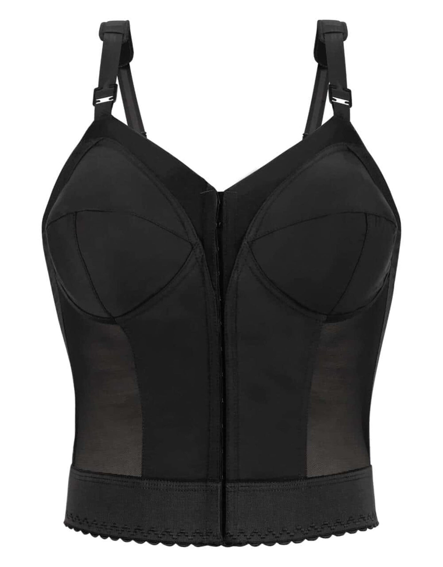 Exquisite Form womens Exquisite Form Fully Women's Front Close Longline Posture #5107530 Bra, Black, 46DD US